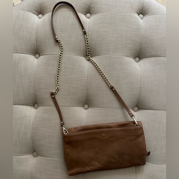 Stella & Dot Soft Brown Leather Crossbody & Clutch - Picture 4 of 5